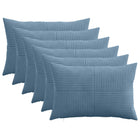 Kussensloop 6 stuks blauw 50x75 cm corduroy
