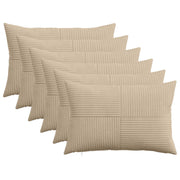 Kussensloop 6 stuks taupe 50x75 cm corduroy