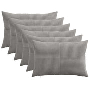 Kussensloop 50 x 80 cm lichtgrijs corduroy 6 stuks