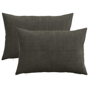 Kussensloop 2 stuks 50x80 cm corduroy antraciet