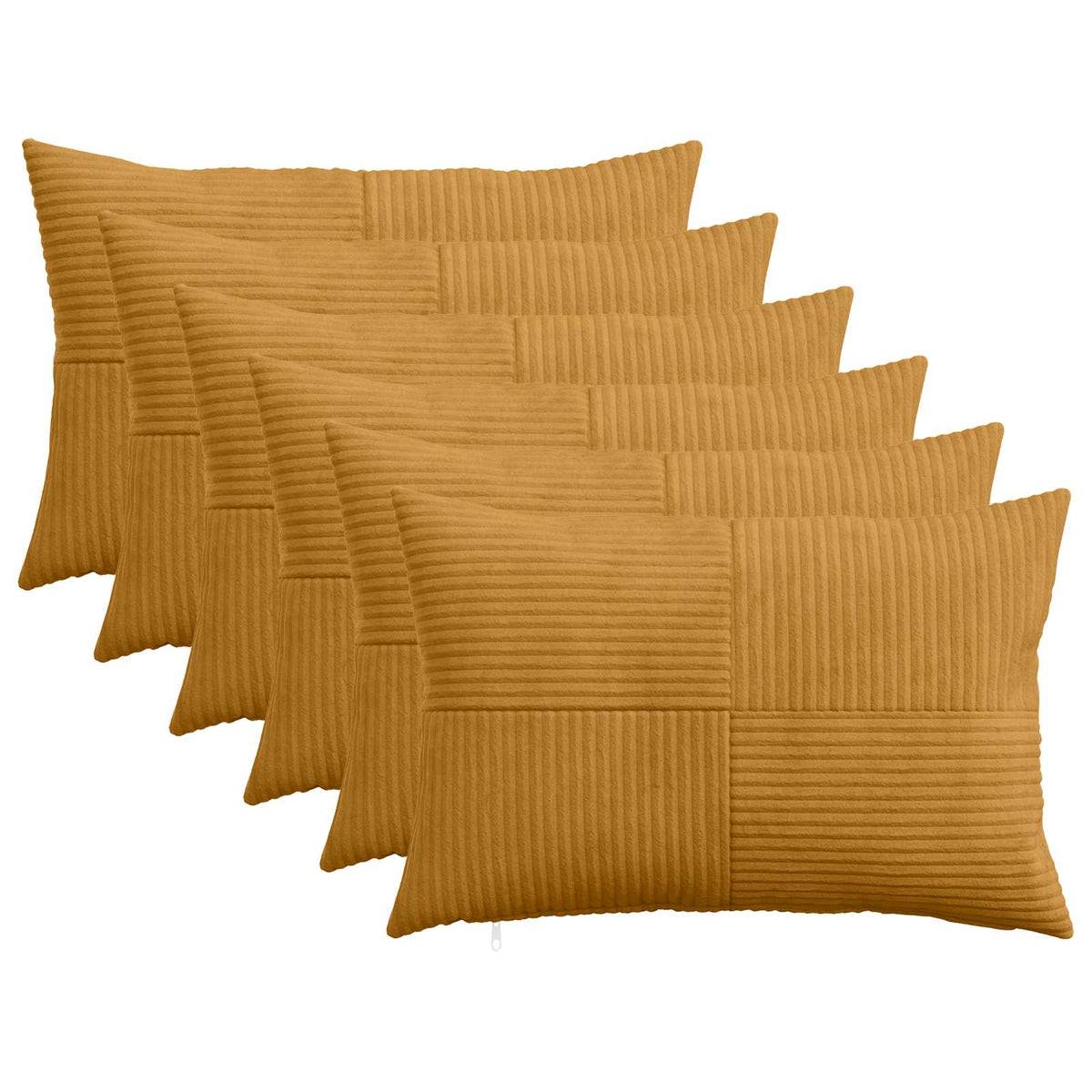 Kussensloop 6 pcs ALMELO Geel 50 x 80 cm corduroy