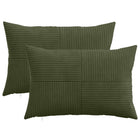 Kussensloop 2 stuks groen 50 x 80 cm corduroy