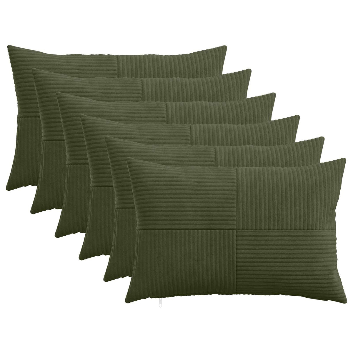 Kussensloop 6 pcs ALMELO Groen 50 x 80 cm corduroy