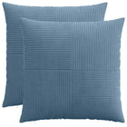 Kussensloop 2 stuks blauw 55 x 55 cm corduroy