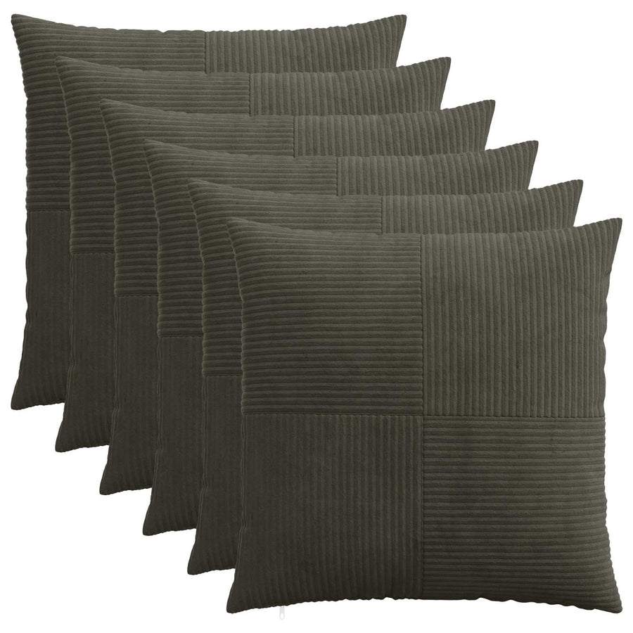 Kussensloop 6 pcs ALMELO Antracietkleurig 55 x 55 cm corduroy