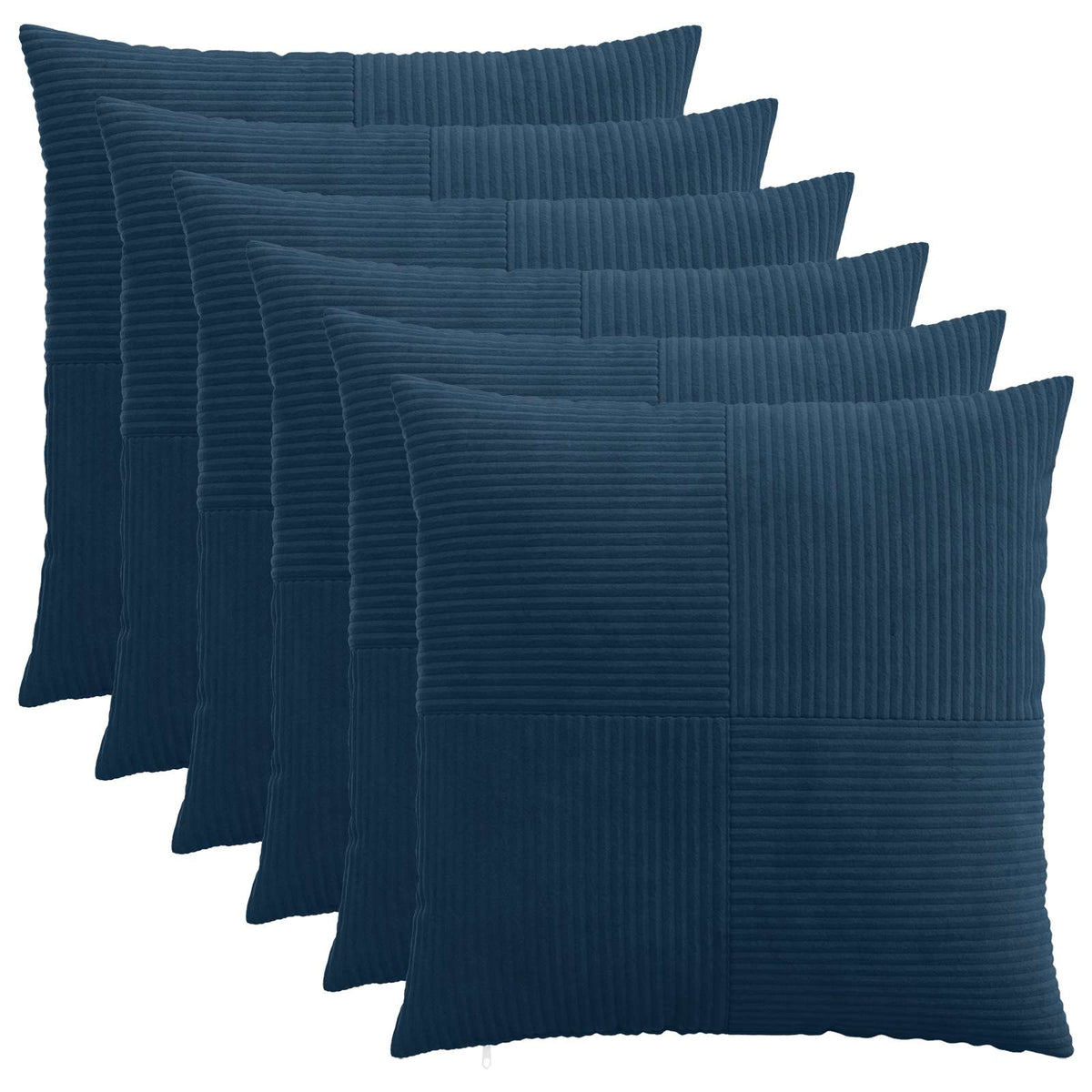 Kussensloop 6 pcs ALMELO Marineblauw 55 x 55 cm corduroy