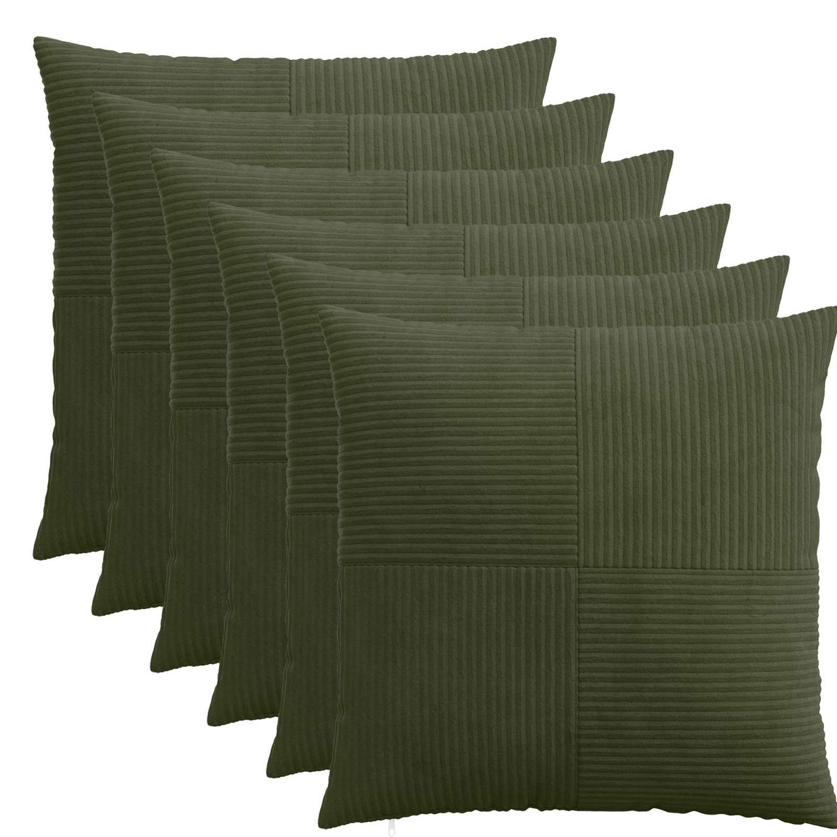 Kussensloop 6 pcs ALMELO Groen 55 x 55 cm corduroy