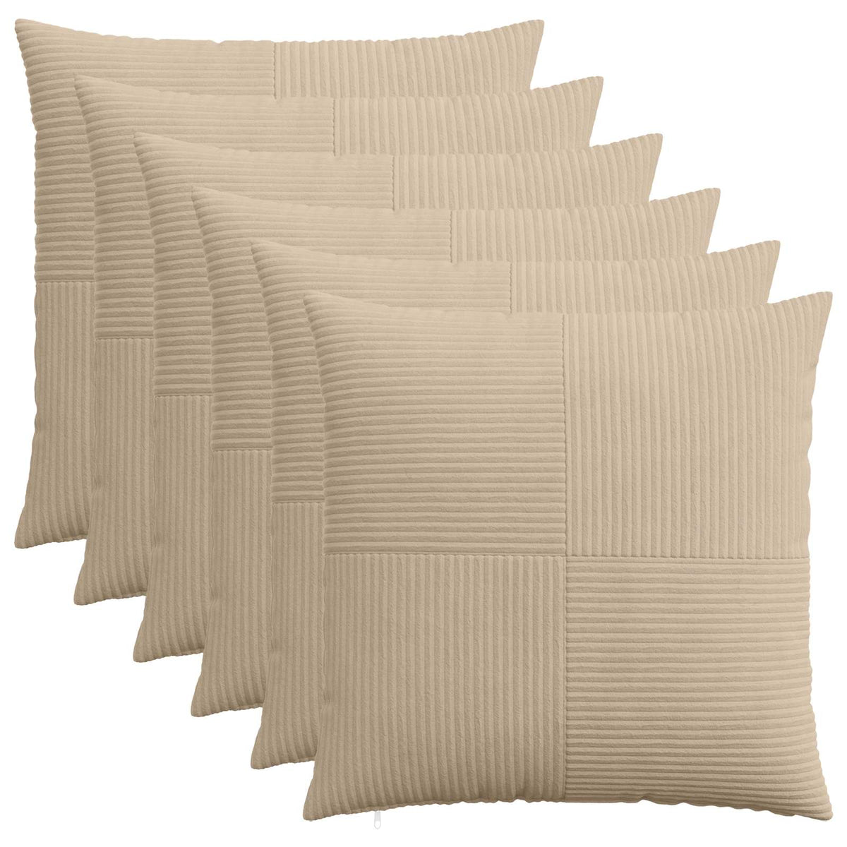 Kussensloop 6 pcs ALMELO Taupe 55 x 55 cm corduroy
