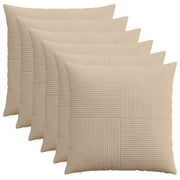 Kussenslopen 6 stuks taupe 55x55 cm corduroy
