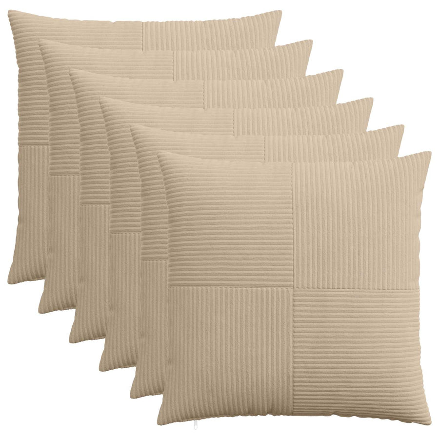 Kussensloop 6 pcs ALMELO Taupe 55 x 55 cm corduroy