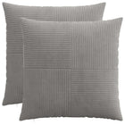 Kussensloop lichtgrijs 60x60 cm corduroy set van 2