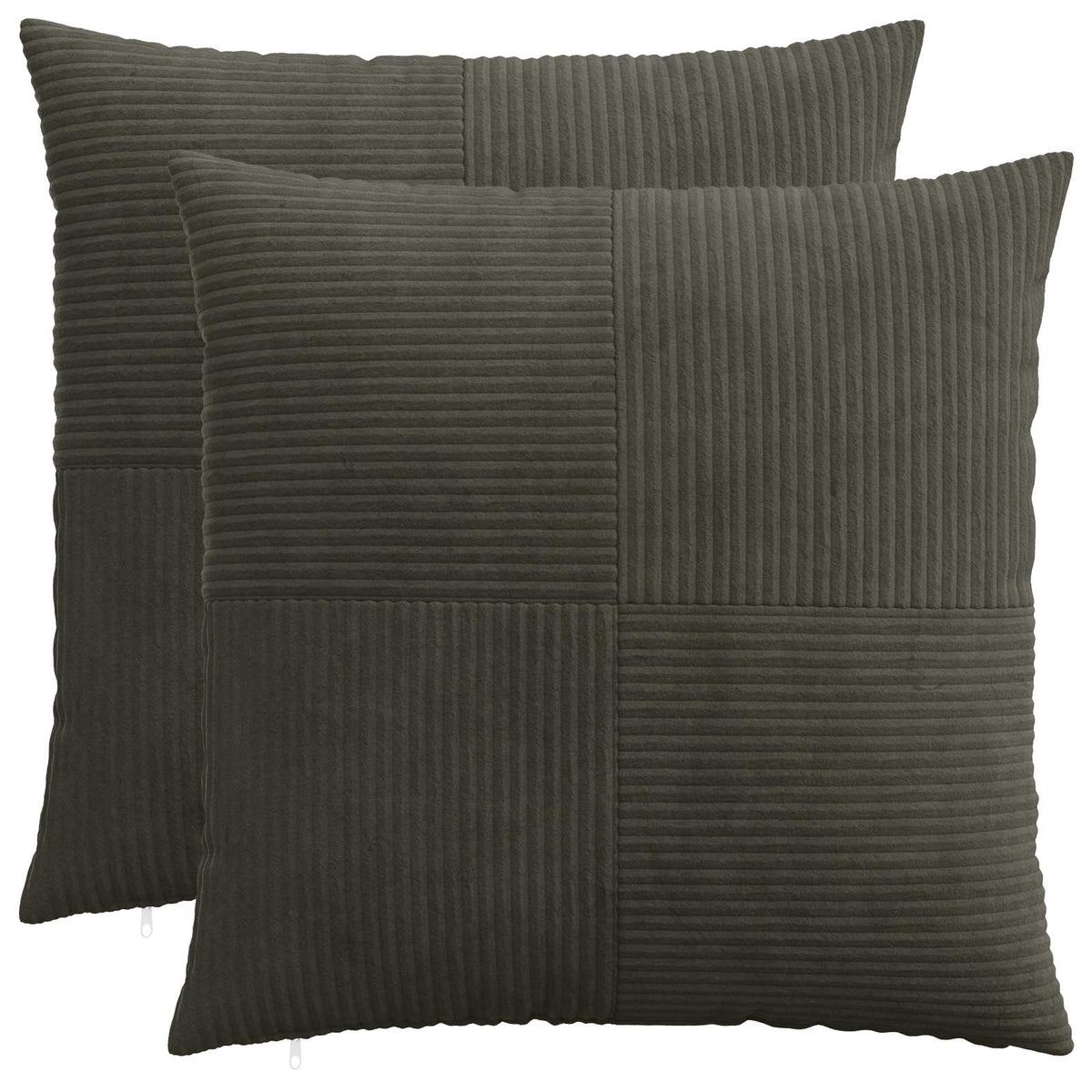 Kussensloop 2 pcs ALMELO Antracietkleurig 60 x 60 cm corduroy