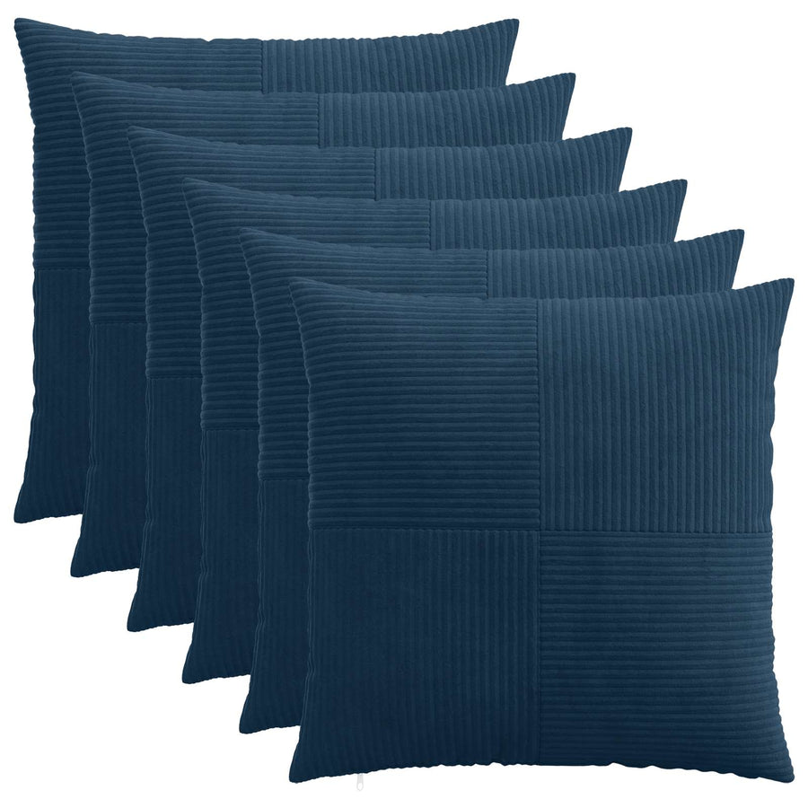 Kussensloop 6 pcs ALMELO Marineblauw 60 x 60 cm corduroy