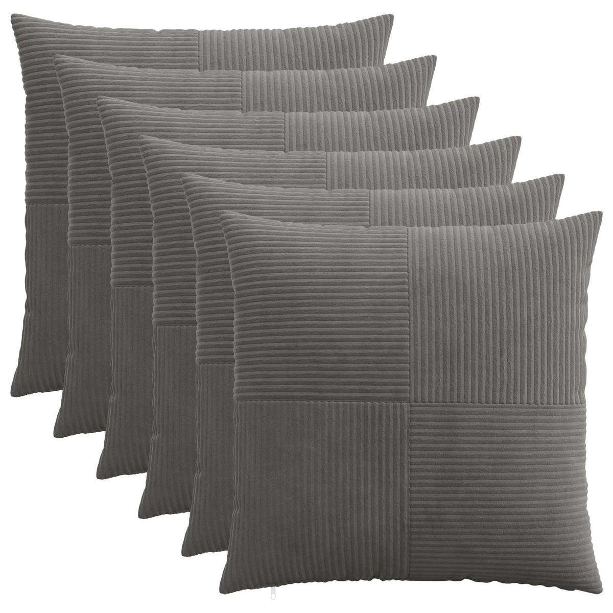 Kussensloop 6 pcs ALMELO Donkergrijs 65 x 65 cm corduroy