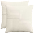 Kussenhoes 2 stuks crèmekleurig 65x65 cm corduroy