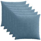 Kussenslopen blauw 65x65 cm corduroy 6 stuks
