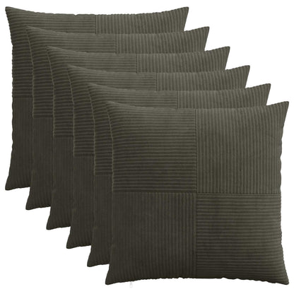 Kussensloop 6 pcs ALMELO Antracietkleurig 65 x 65 cm corduroy