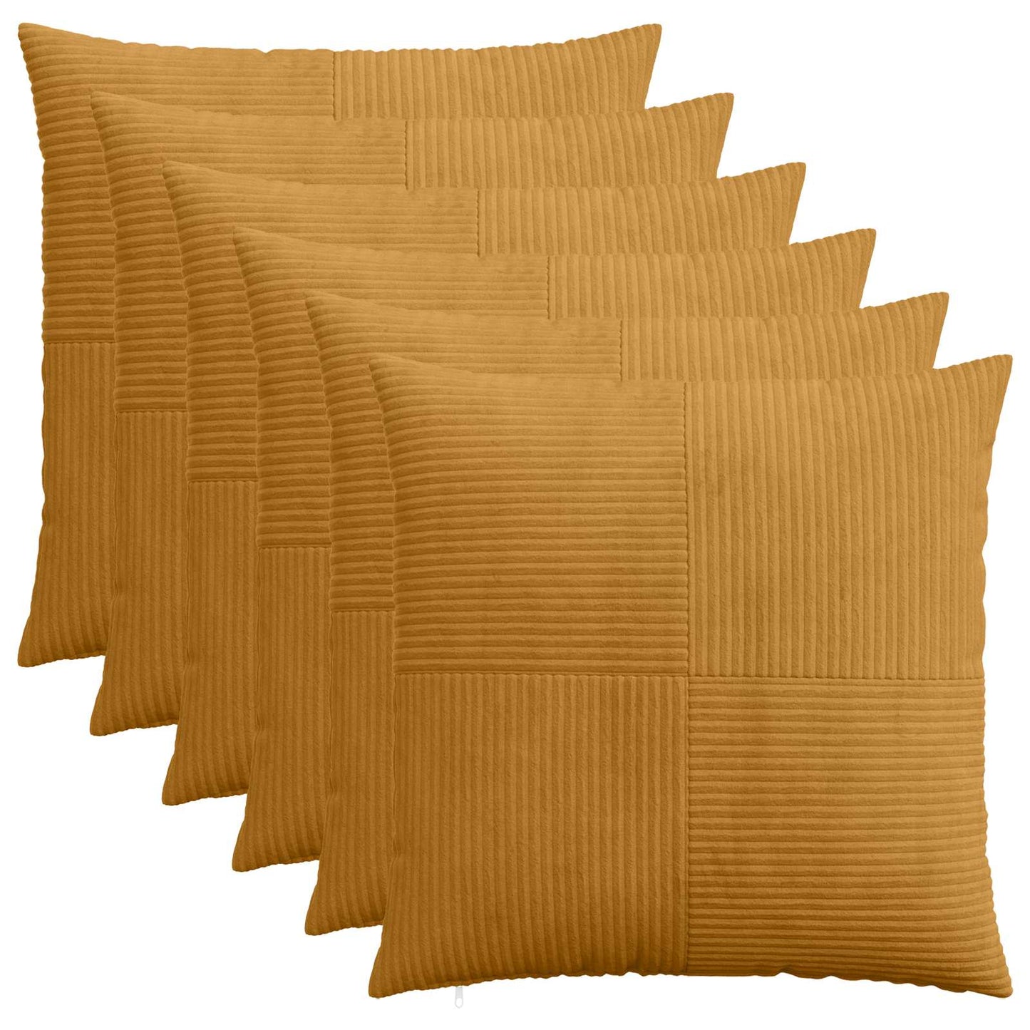Kussensloop 6 pcs ALMELO Geel 65 x 65 cm corduroy