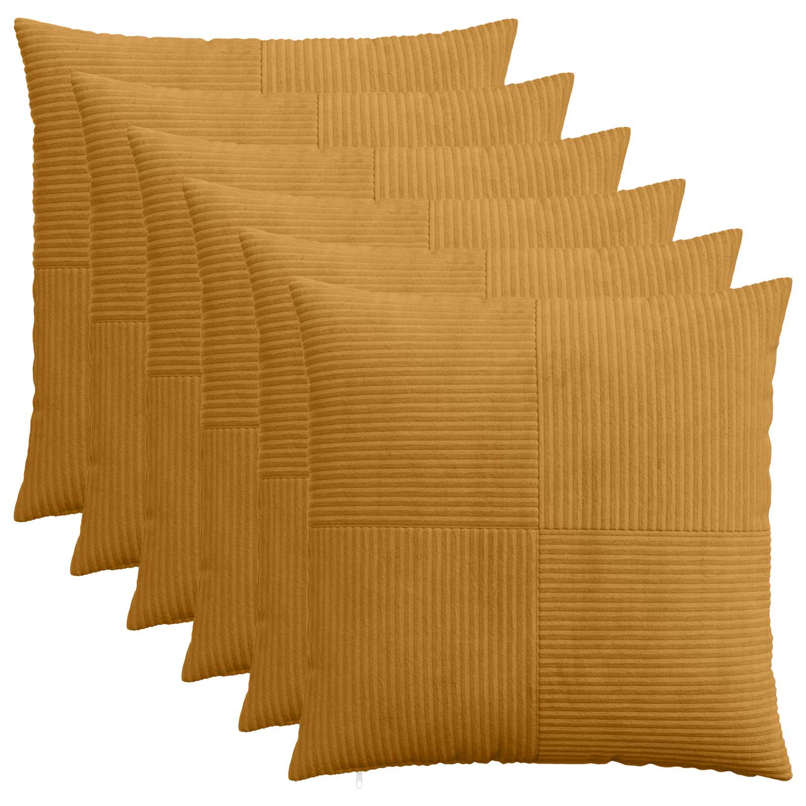 Kussensloop 6 pcs ALMELO Geel 65 x 65 cm corduroy