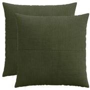 Kussensloop 2 stuks groen 65x65 cm corduroy