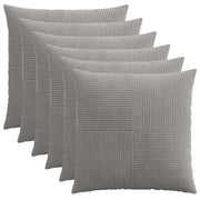 Kussensloop lichtgrijs 70x70 cm corduroy set van 6