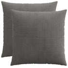 Kussensloop 70x70 cm donkergrijs corduroy (2 stuks)
