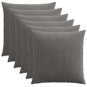 Kussensloop 70x70 cm donkergrijs corduroy (6 stuks)