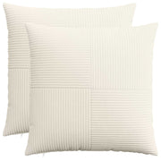 Kussensloop 2 stuks 70x70 cm crèmekleurig corduroy