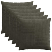 Kussensloop 6 stuks 70x70 cm antraciet corduroy