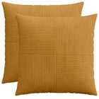 Kussensloop geel 70 x 70 cm corduroy (2 stuks)