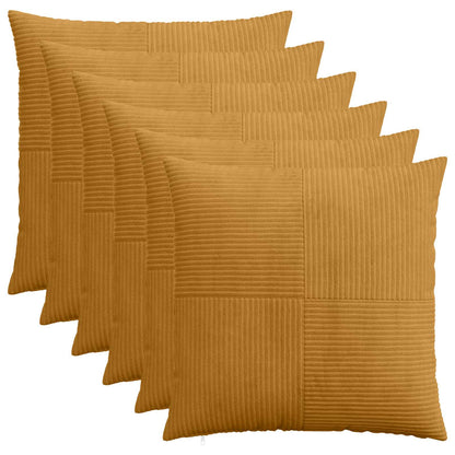 Kussensloop 6 pcs ALMELO Geel 70 x 70 cm corduroy