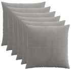 Kussensloop set 6 stuks 80x80 cm lichtgrijs corduroy