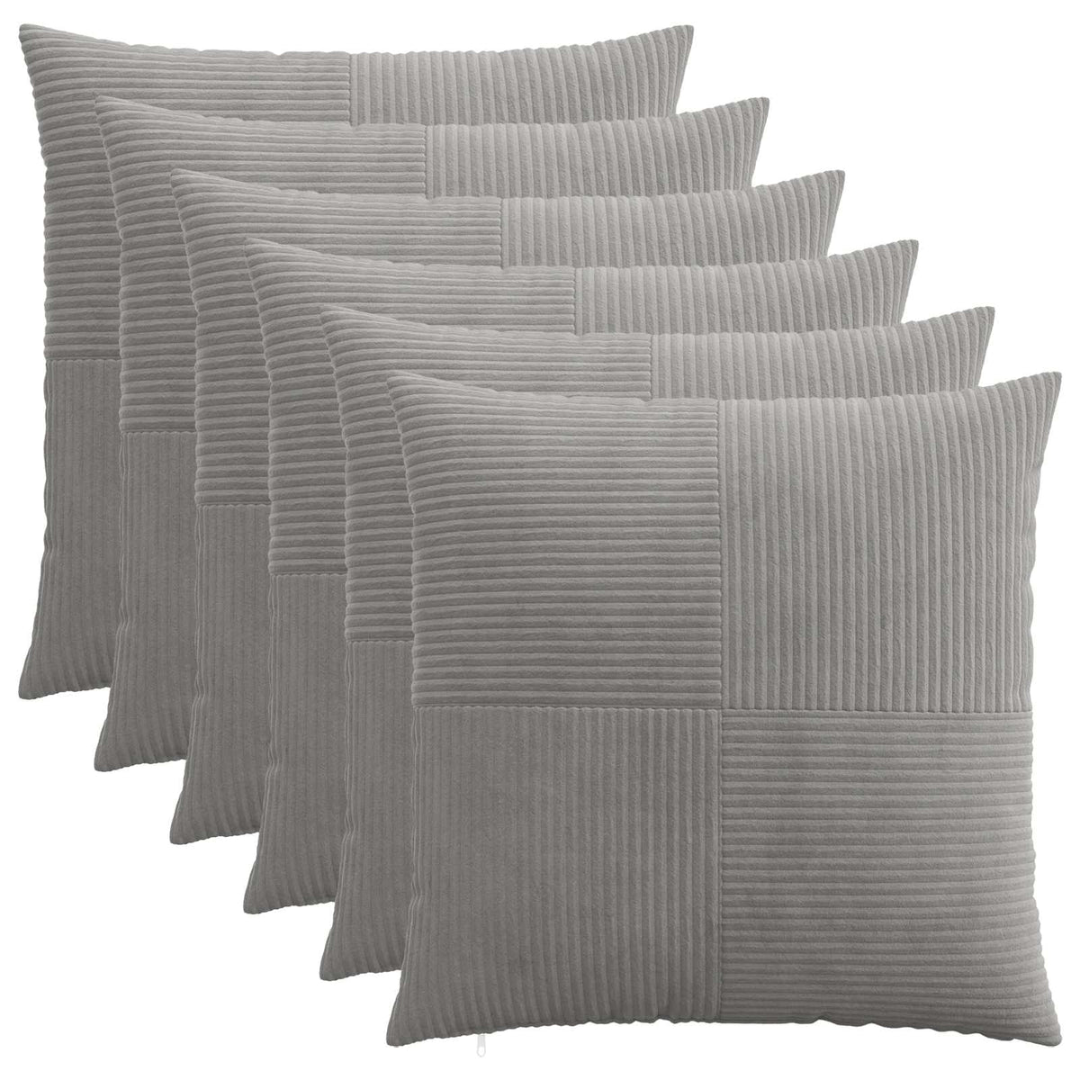 Kussensloop 6 pcs ALMELO Lichtgrijs 80 x 80 cm corduroy