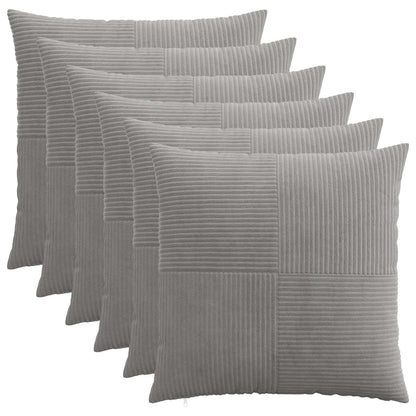Kussensloop 6 pcs ALMELO Lichtgrijs 80 x 80 cm corduroy