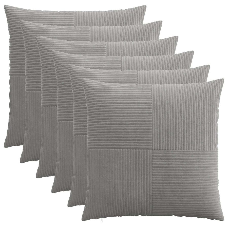 Kussensloop 6 pcs ALMELO Lichtgrijs 80 x 80 cm corduroy