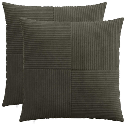 Kussensloop 2 pcs ALMELO Antracietkleurig 80 x 80 cm corduroy