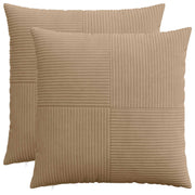 Kussensloop 80x80 cm bruin corduroy (2 stuks)