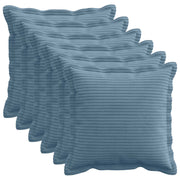 Kussenhoes 6 st blauw corduroy 30x30 cm