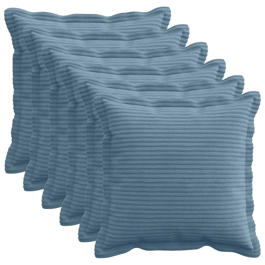 Kussensloop 6 st HOUTEN Blauw 30 x 30 cm corduroy
