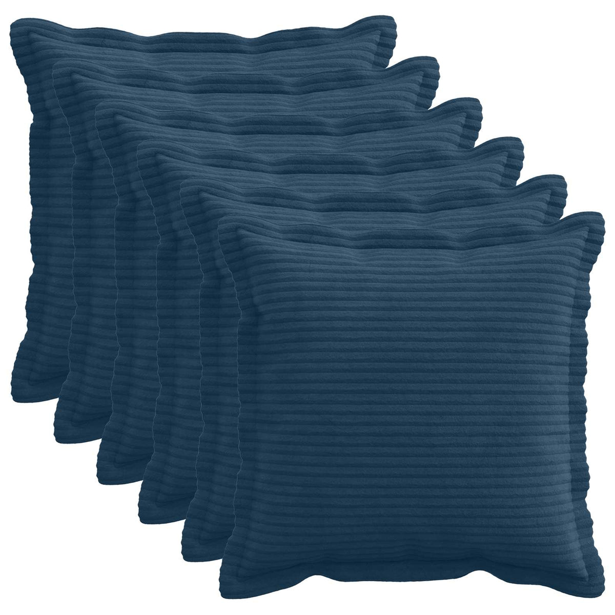 Kussensloop 6 st HOUTEN Marineblauw 30 x 30 cm corduroy