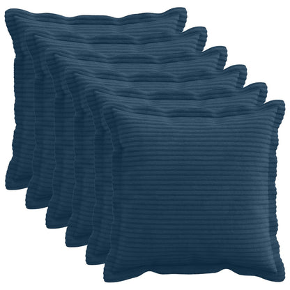 Kussensloop 6 st HOUTEN Marineblauw 30 x 30 cm corduroy