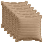 Kussensloop corduroy bruin 30x30 cm set 6 stuks