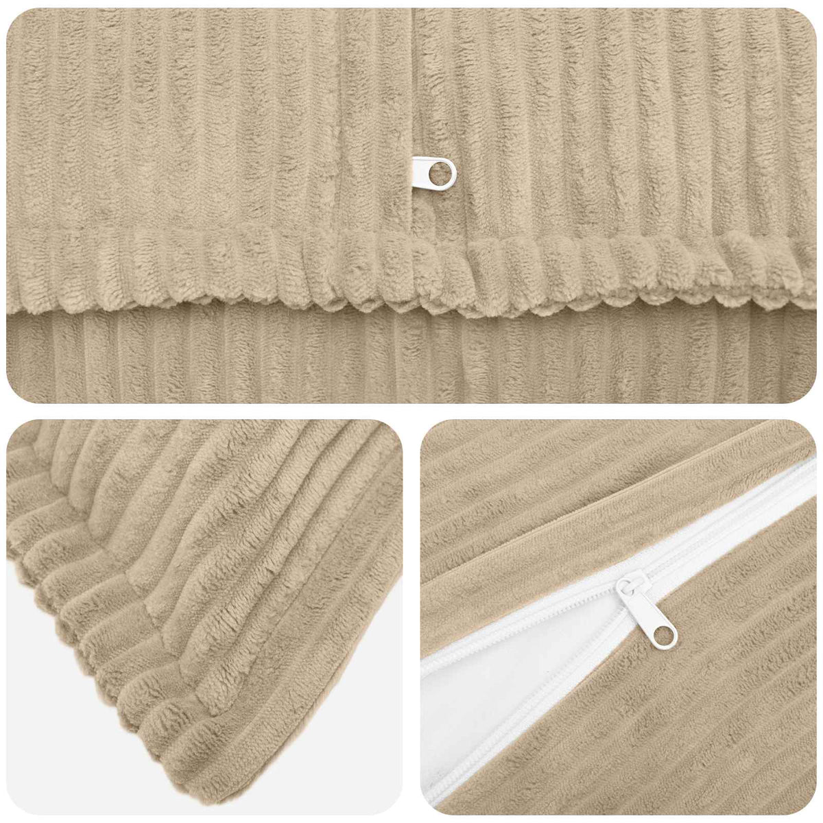 Kussensloop 2 st HOUTEN Taupe 30 x 30 cm corduroy
