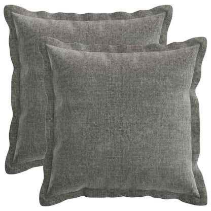 Kussensloop 2 st HOUTEN Donkergrijs 30 x 30 cm Chenille Stof