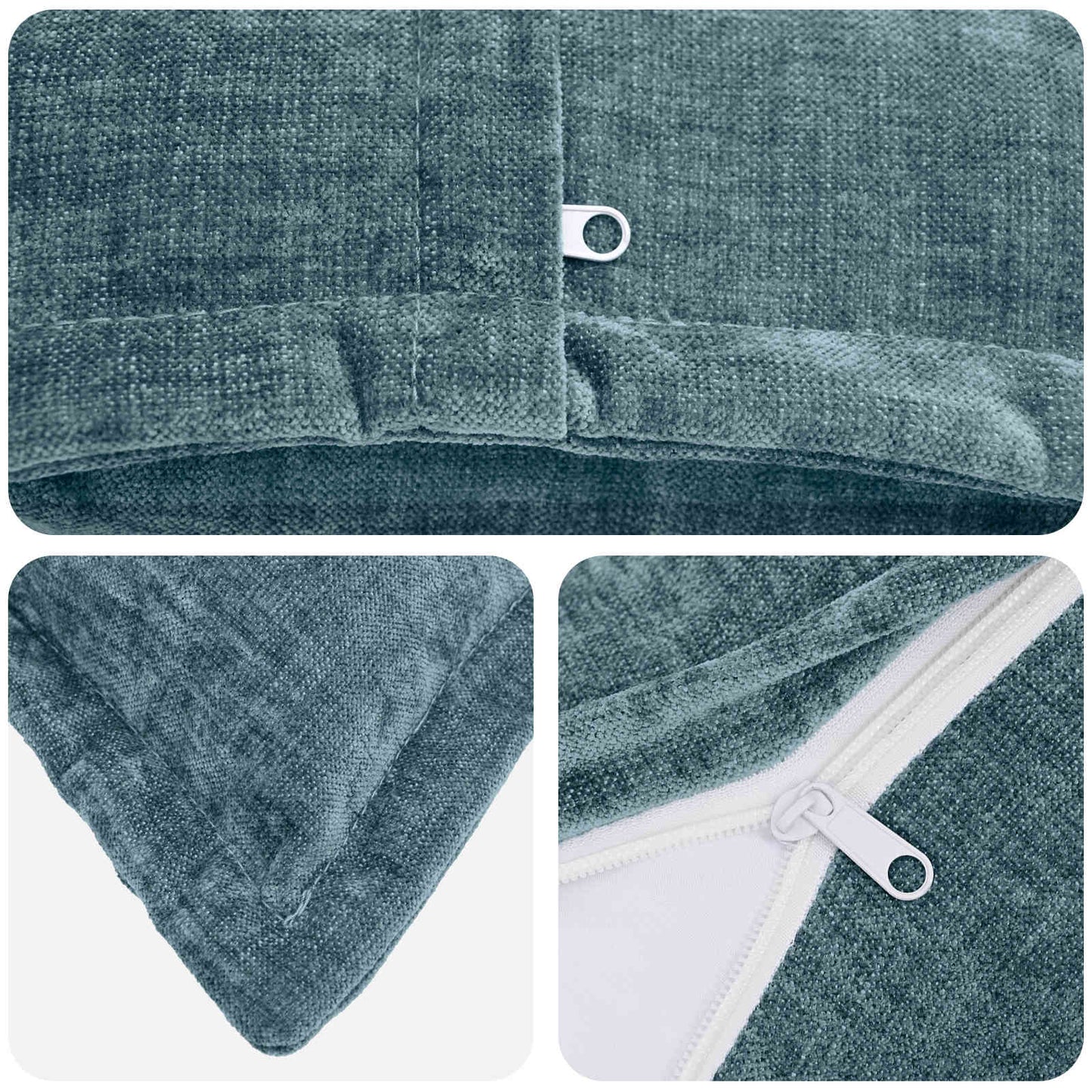Kussensloop 6 st HOUTEN Blauw 30 x 30 cm Chenille Stof