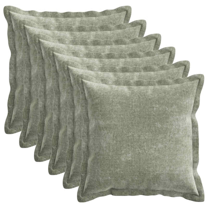 Kussensloop 6 st HOUTEN Groen 30 x 30 cm Chenille Stof