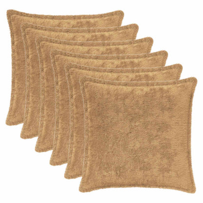 Kussensloop 6 st HOUTEN Taupe 30 x 30 cm Nep Konijnenbont