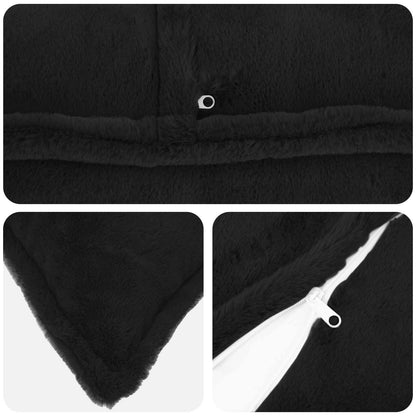Kussensloop 6 st HOUTEN Zwart 30 x 30 cm Nep Konijnenbont