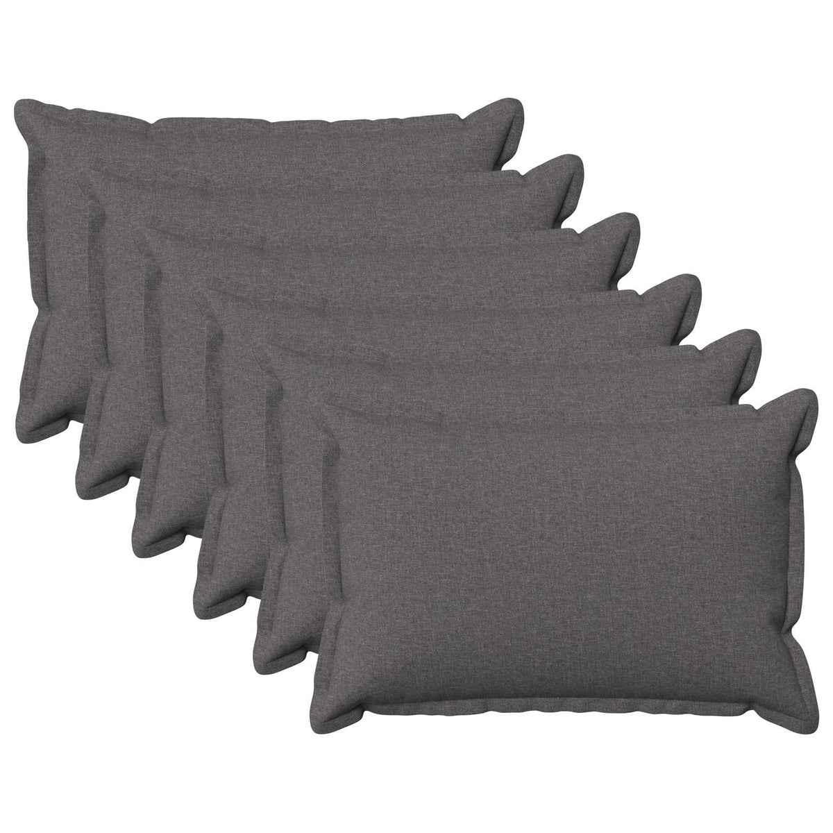 Kussensloop 6 pcs HOUTEN Lichtgrijs 30 x 50 cm Faux Linnen