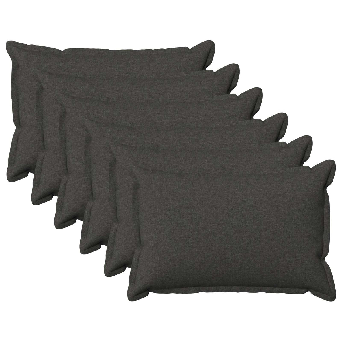 Kussensloop 6 pcs HOUTEN Donkergrijs 30 x 50 cm Faux Linnen